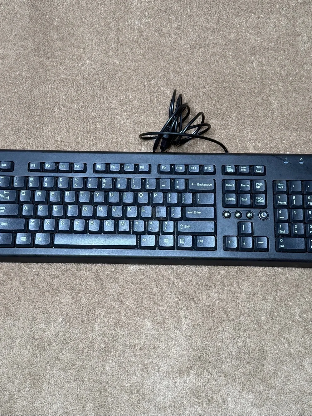 Wired Black USB Full-Size Keyboard with Numeric Keypad